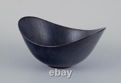 Gunnnar Nylund for Rörstrand, ceramic bowl with blue-violet glaze. Mid-20th C