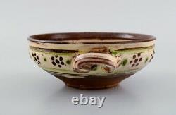 Gutte Eriksen (1918-2008), own workshop. Ear bowl with handles, glazed stoneware