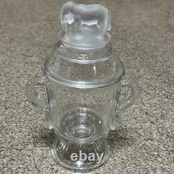 HTF EAPG Pattern Canton Glass JUMBO Covered Sugar Bowl c1884