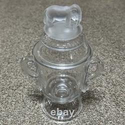 HTF EAPG Pattern Canton Glass JUMBO Covered Sugar Bowl c1884