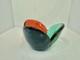 HTF Vintage MCM Blenko Glass 5831 Tri-Color Bowl Wayne Husted 1yr Sandblasted
