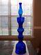 Huge 25+ Brilliant Cobalt Blue Blenko Chess Piece Art Glass Decanter