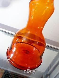 HUGE Midcentury BLENKO Glass ARCHITECTURAL Floor Tangerine DECANTER 5927