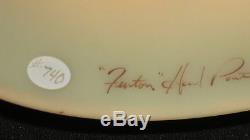 Hand painted & signed & #740 BURMESE GLASS FENTON LAMP