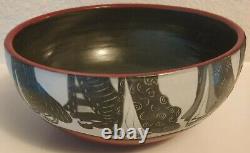 Handmade & Painted Decorative Bowl Ceramic by Sally Jaffee