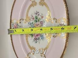 Handpainted Pink Floral PORC. LIMOGES 9 Oval Plate Legged with Handles. 16/019