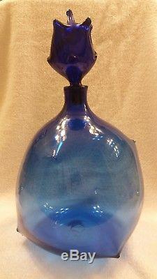 Hard to find signed Blenko #5912 Persian color glass decanter
