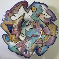 Harris-Cies abstract art pottery bowl 16 Signed/1997