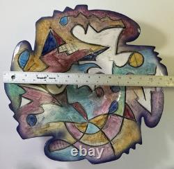 Harris-Cies abstract art pottery bowl 16 Signed/1997