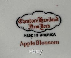 Haviland Limoges Apple Blossom New York Wide Rim Soup Bowls 7 3/4 Set Of 8