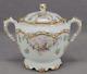 Haviland Limoges Schleiger 72 Pink Floral Blue & Double Gold Sugar Bowl
