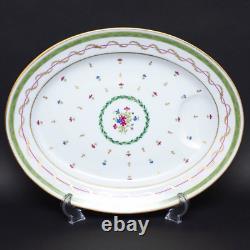 Haviland Limoges Vieux Paris Green Vert Oval Platter 13.78 in L With Well