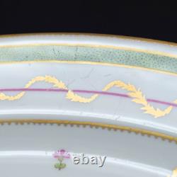 Haviland Limoges Vieux Paris Green Vert Oval Platter 13.78 in L With Well
