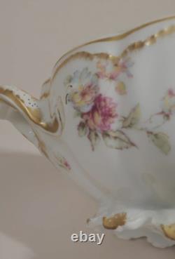 Haviland Schleiger 39E Covered Tureen Pink Blue Yellow Rose Double Gold