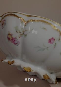 Haviland Schleiger 39E Covered Tureen Pink Blue Yellow Rose Double Gold