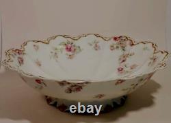 Haviland Schleiger 39E Covered Tureen Pink Blue Yellow Rose Double Gold