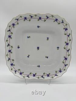 Herend Hvngary BLUE GARLAND (PBG) 1181 Large Square Serving Bowl. Excellent