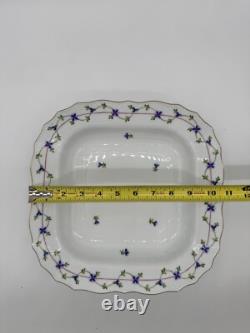 Herend Hvngary BLUE GARLAND (PBG) 1181 Large Square Serving Bowl. Excellent