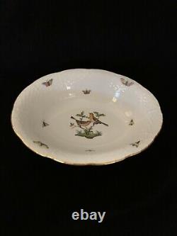 Herend Rothschild Bird Oval Vegetable Bowl RO/381 Porcelain Hungary