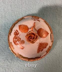 Herrend China Covered Jam Or Sauce Bowl #1377 Handpainted Hungary