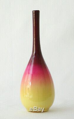 Hobbs Brockunier Co, Wheeling Stick Vase Cased Peachblow