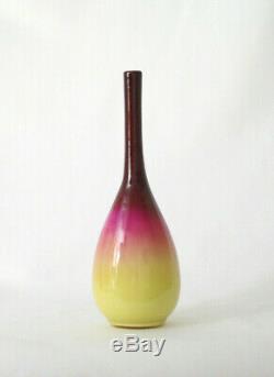 Hobbs Brockunier Co, Wheeling Stick Vase Cased Peachblow