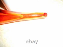 Htf #6212 Blenko Glass Blown Amberina, Tangerine Colored Stopper 4 A Decanter