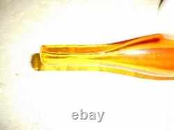 Htf #6212 Blenko Glass Blown Amberina, Tangerine Colored Stopper 4 A Decanter