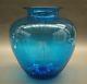 Huge 12 Early 20th C. Steuben Art Glass Vase in Celeste Blue