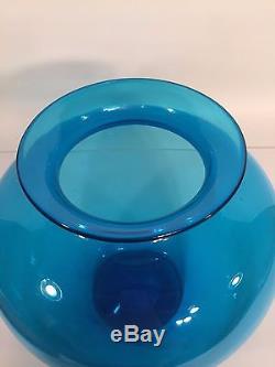 Huge 12 Early 20th C. Steuben Art Glass Vase in Celeste Blue