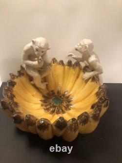 Huge Monkey Banana Bowl Made In Italy 15 X 13! Showstopper! 3061M