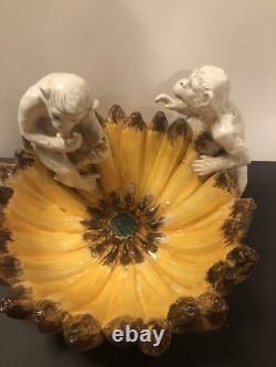 Huge Monkey Banana Bowl Made In Italy 15 X 13! Showstopper! 3061M