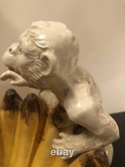 Huge Monkey Banana Bowl Made In Italy 15 X 13! Showstopper! 3061M
