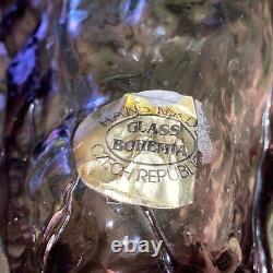 Huge Round Bohemian Art Glass Brutalist Vase Roughly Circular Base High Relief