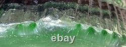 Huge Round Bohemian Art Glass Brutalist Vase Roughly Circular Base High Relief