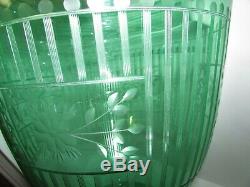 Huge Steuben Art Glass Vase Shape #938 Pamona Green Uranium Vaseline 559
