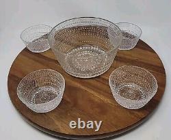 Iittala Salad Bowl Set Of 5 Oiva Toikka Nuutajarvi Kastehelmi Dewdrop