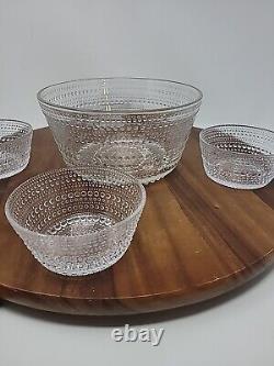 Iittala Salad Bowl Set Of 5 Oiva Toikka Nuutajarvi Kastehelmi Dewdrop