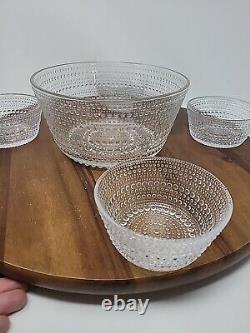 Iittala Salad Bowl Set Of 5 Oiva Toikka Nuutajarvi Kastehelmi Dewdrop