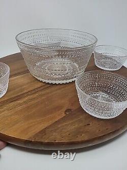 Iittala Salad Bowl Set Of 5 Oiva Toikka Nuutajarvi Kastehelmi Dewdrop