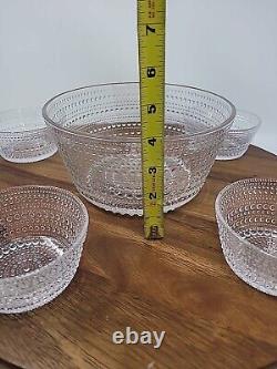 Iittala Salad Bowl Set Of 5 Oiva Toikka Nuutajarvi Kastehelmi Dewdrop