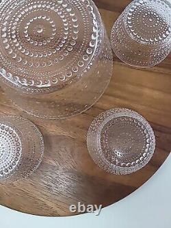 Iittala Salad Bowl Set Of 5 Oiva Toikka Nuutajarvi Kastehelmi Dewdrop