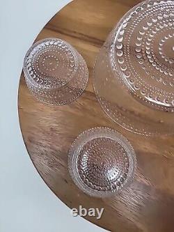 Iittala Salad Bowl Set Of 5 Oiva Toikka Nuutajarvi Kastehelmi Dewdrop