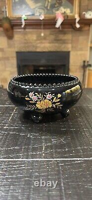 Imperial Candlewick 4-Toe Lily Bowl (400/74J) Black Cosmos Rare