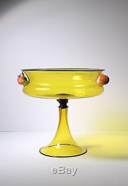 Important Frederick Carder early Steuben glass LARGE Compote