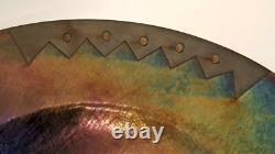 Iridescent Art Glass Bowl Lynn Latimer Signed Portland Or 15.5 Diameter Artisan