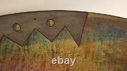 Iridescent Art Glass Bowl Lynn Latimer Signed Portland Or 15.5 Diameter Artisan