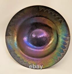 Iridescent Art Glass Bowl Lynn Latimer Signed Portland Or 15.5 Diameter Artisan