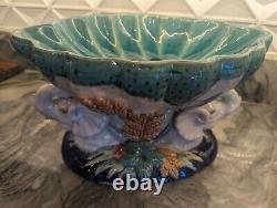 Italian Majolica Bowl With Elephants, Mid-20th Century, Victorian Styled