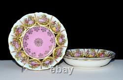JKW Decor Love Story 3 SOUP BOWLS Carlsbad, Josef Kuba, Pink, 7 3/4 MINT